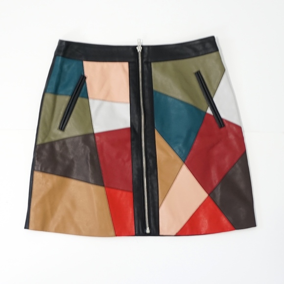 BCBGeneration Dresses & Skirts - BCBG Generation Faux Leather Patchwork Skirt